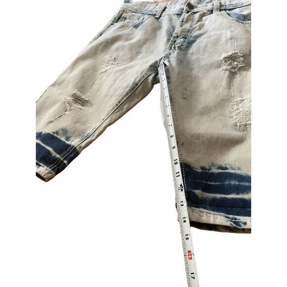 Attitude Gold Men's Shorts Brooklyn Fit Blue Slim Distressed Size 36 Great Cond. - Picture 5 of 12